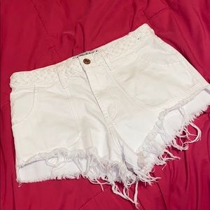 White high rise A&F shorts